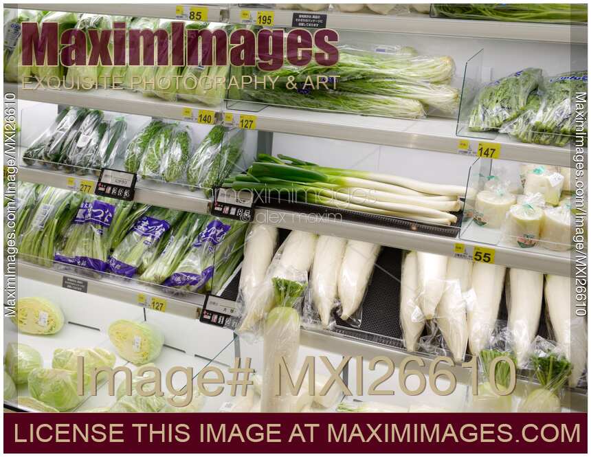 Vegetables in grocery store