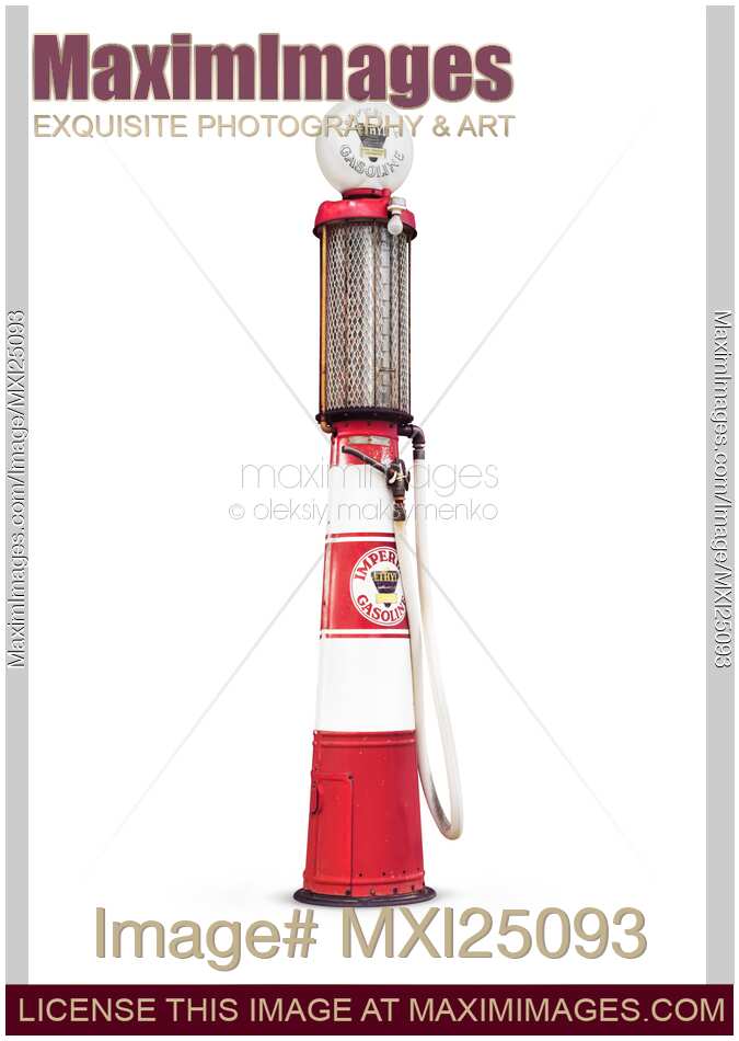 Vintage Gas Station Pump Isolated