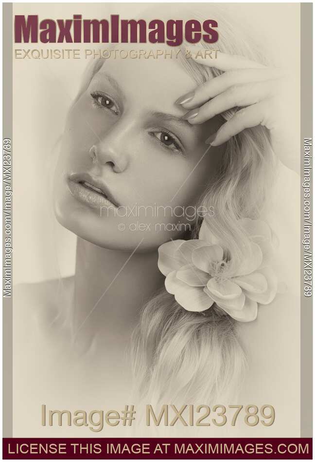 Vintage Portrait of a Beautiful Young Woman