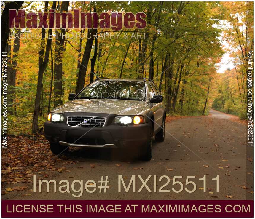 Volvo XC70 in Fall Nature Scenery
