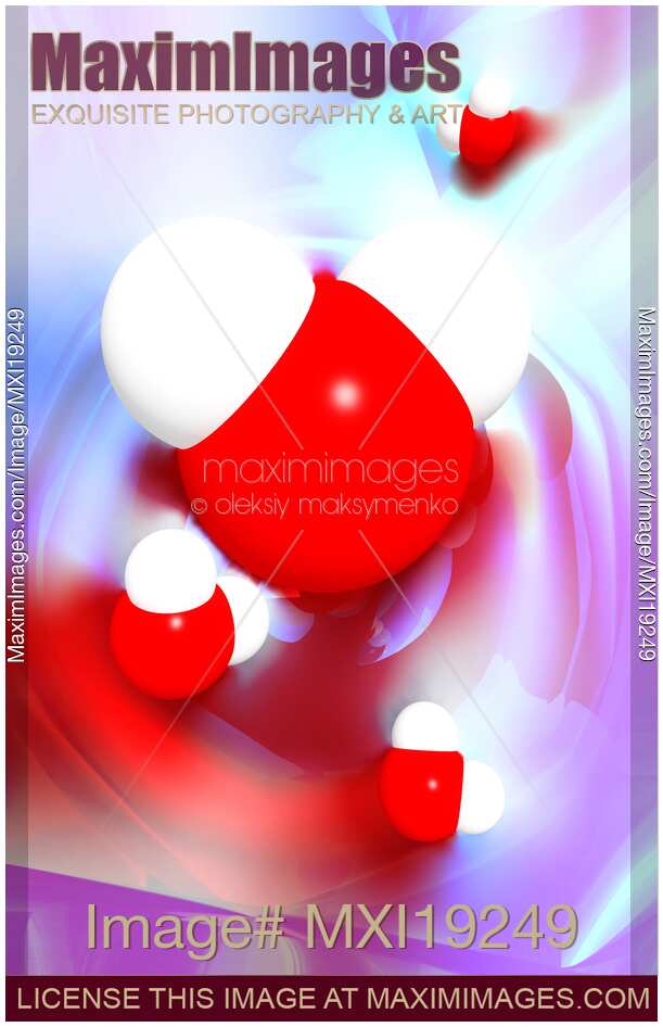 Water Molecules 3D Illustration
