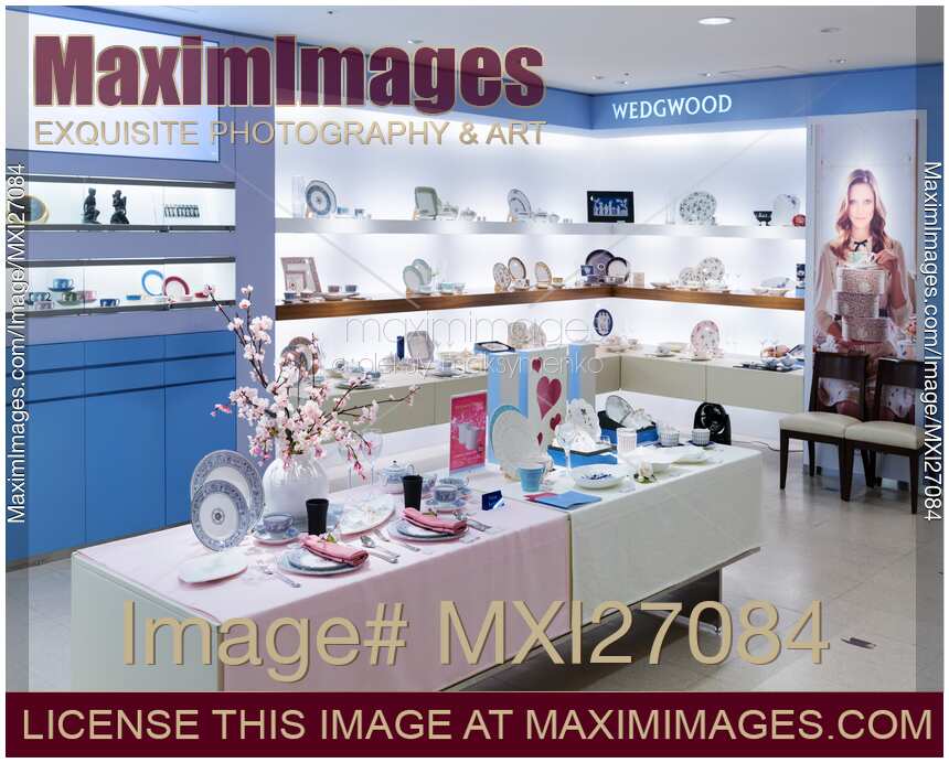 Wedgwood wedding tableware store display
