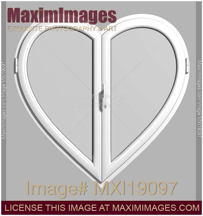 White Heart-Shaped PVC Window