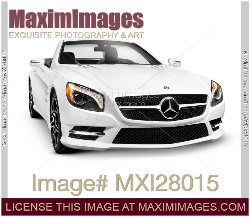 White Mercedes-Benz SL550 Roadster convertible luxury car