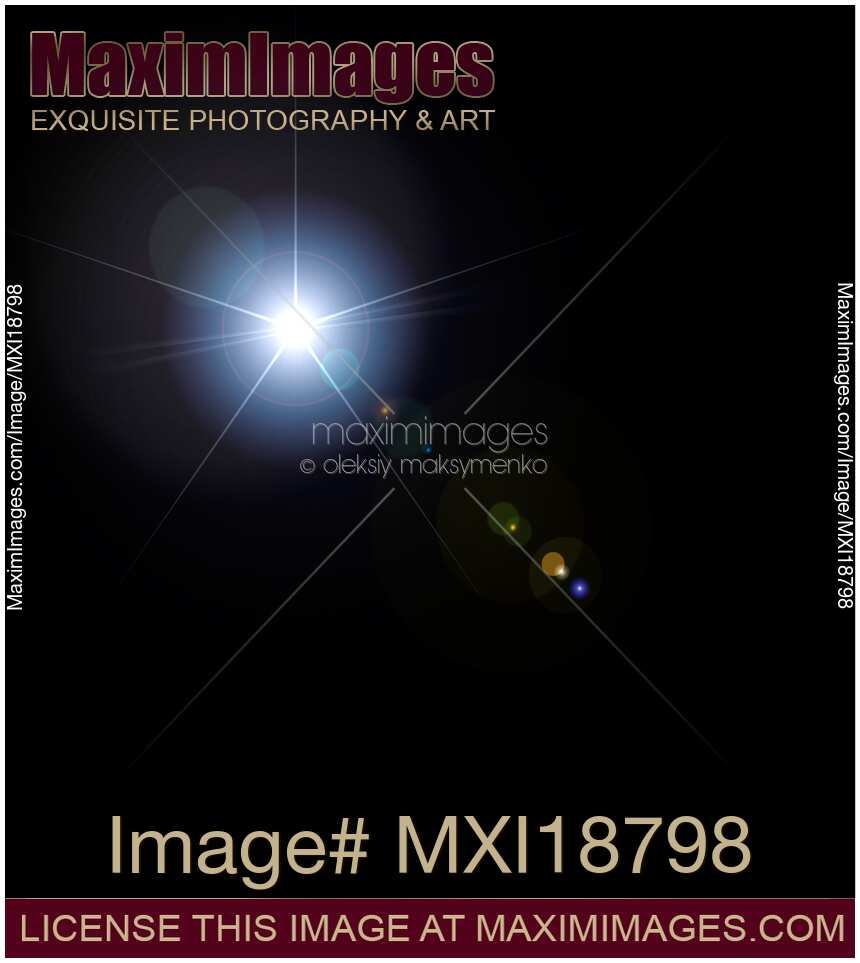 White sun lens flare graphic effect