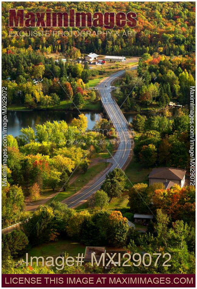 Winding Road Through Fall Nature
