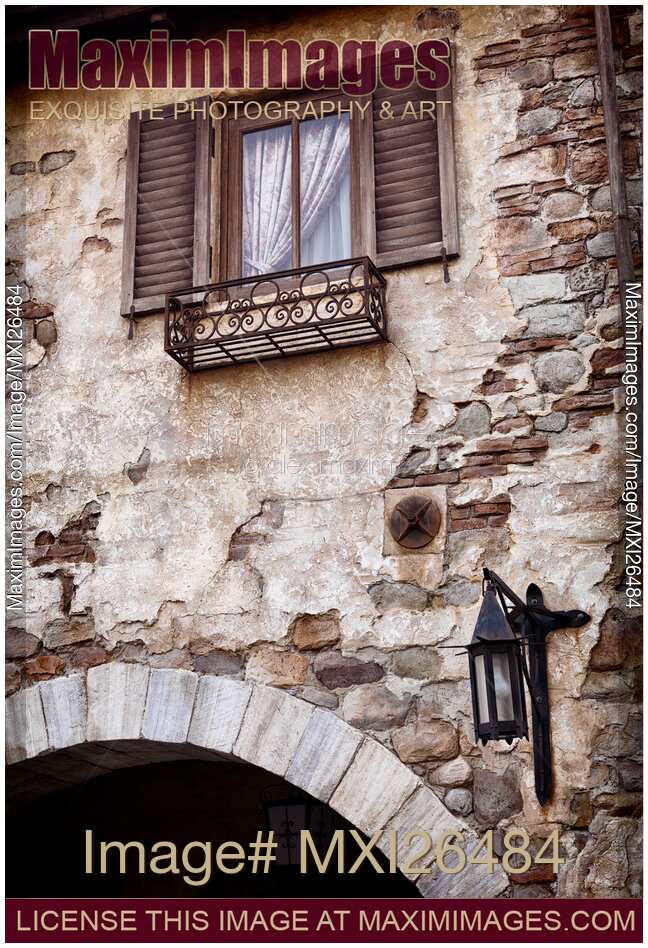 Windows of an old rustic house