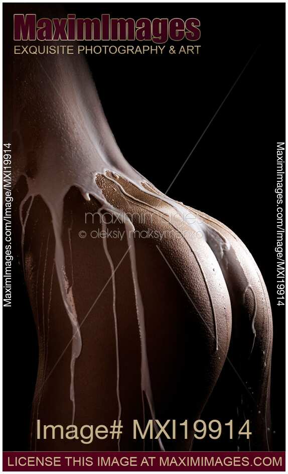Woman Body Covered with Milk