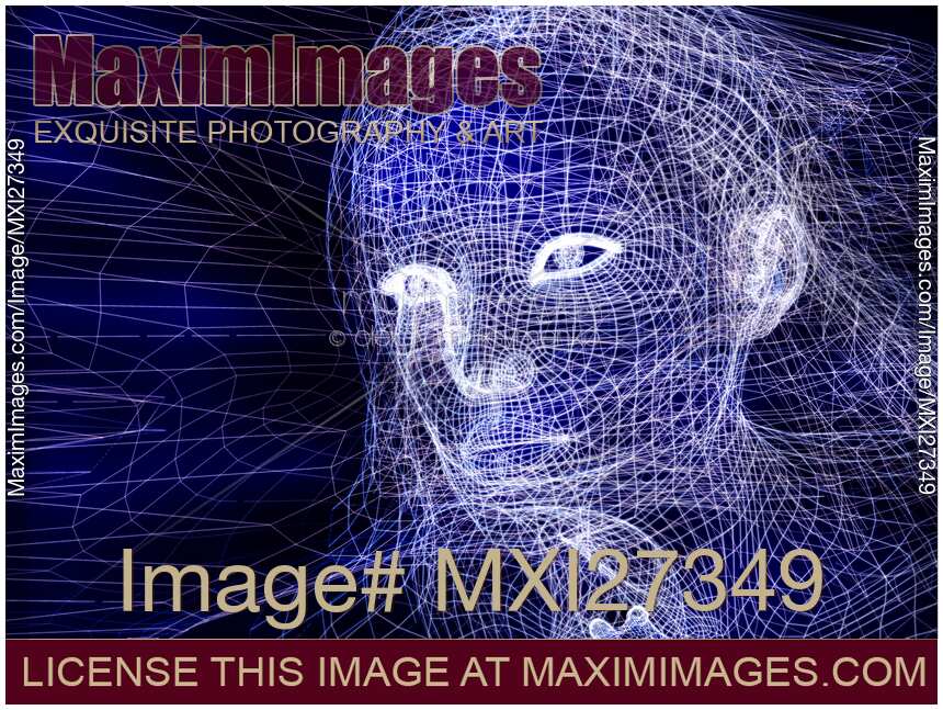 Woman digital face 3D illustration