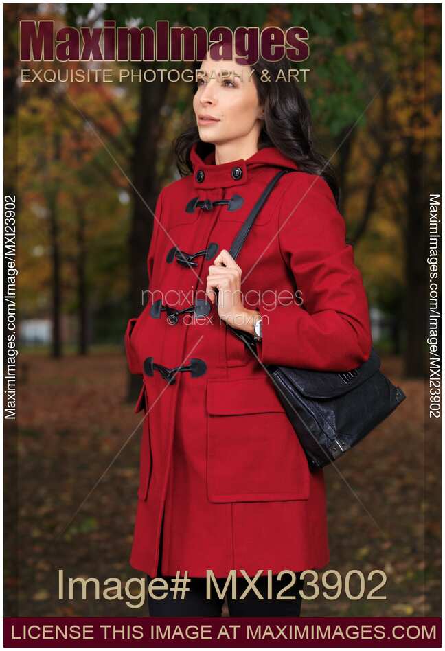 Woman in Red Coat Fall Fashion