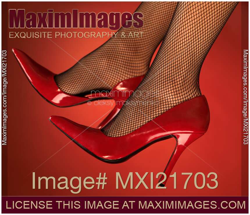 Woman in Red High Heel Shoes