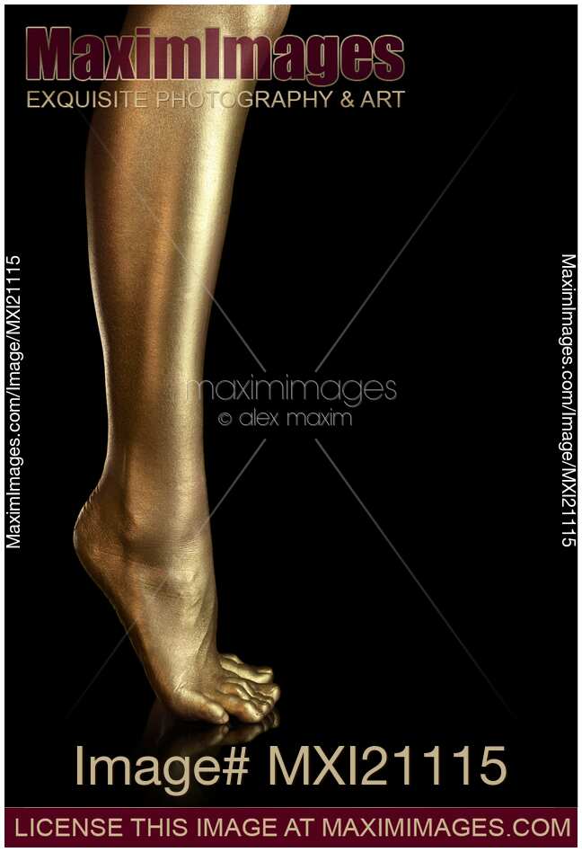 Woman Legs Painted with gold