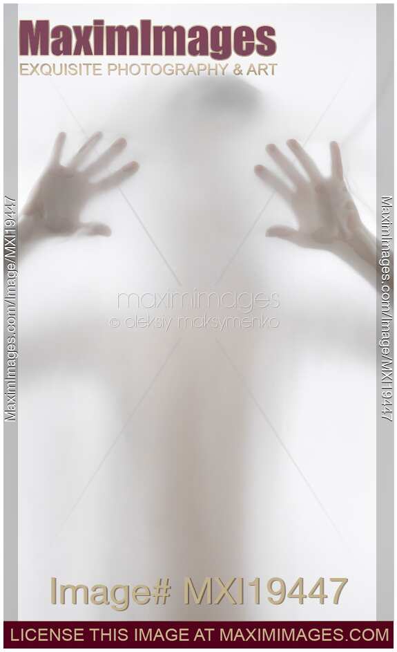 Woman Silhouette Behind White Hazy Fabric