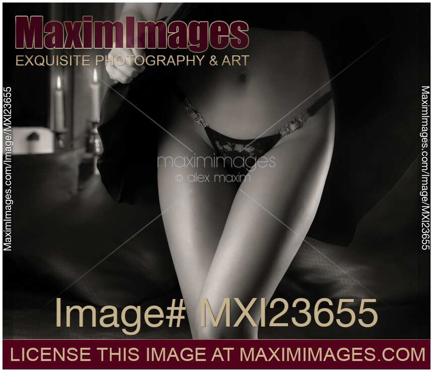 Woman Wearing Black Lacy Panties