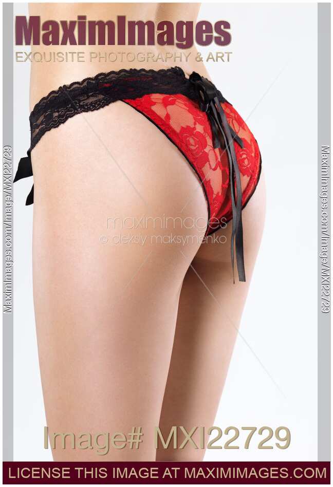Woman Wearing Red Panties