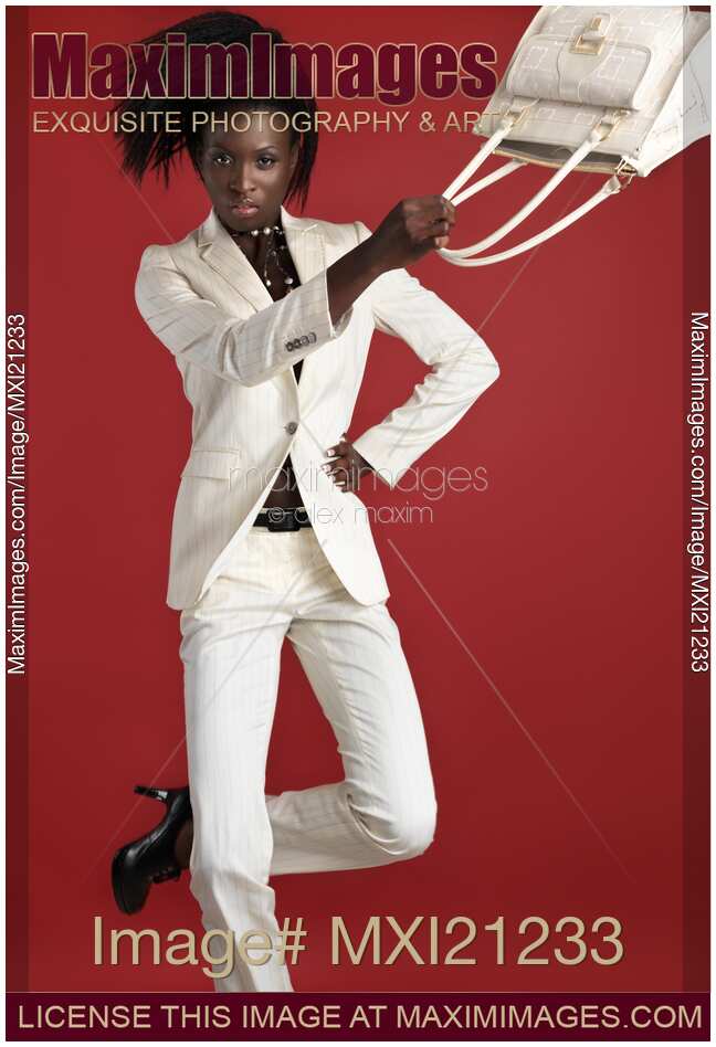 Woman Wearing White Suit