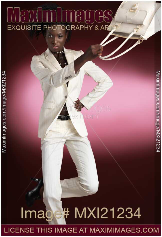 Woman Wearing White Suit