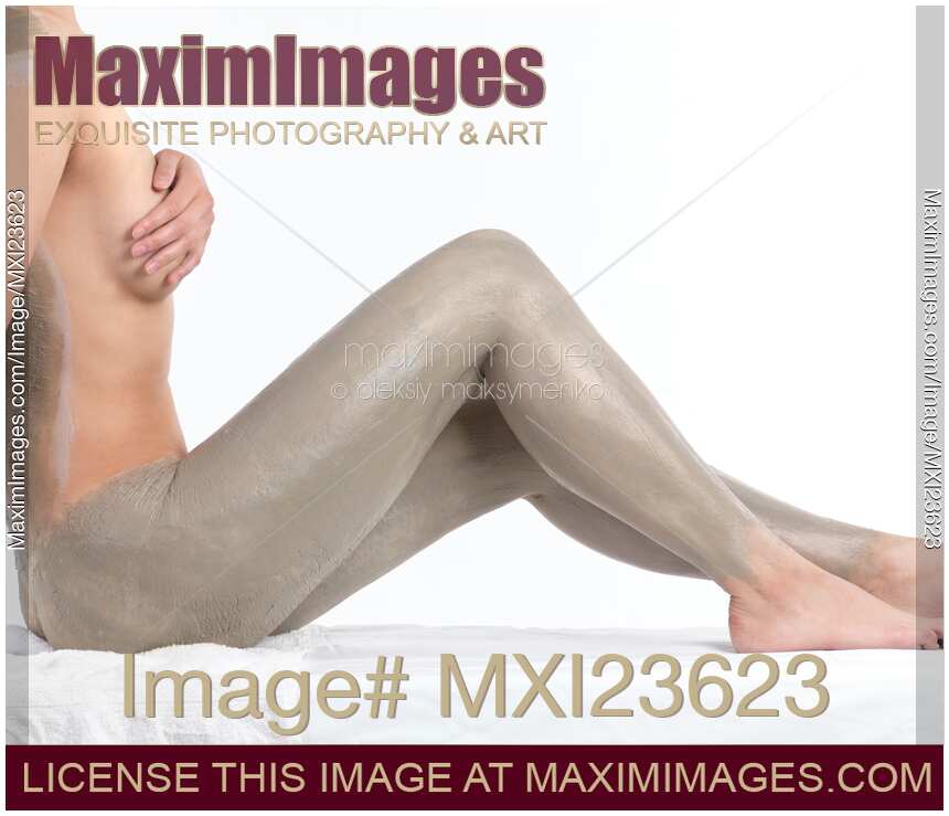 Woman With Bentonite Clay Body Wrap