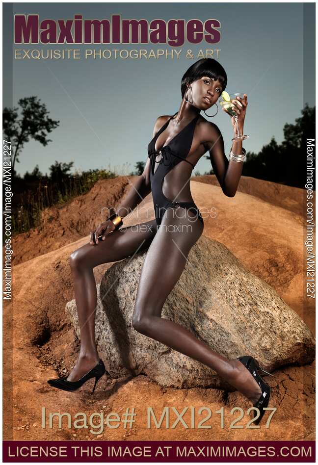Woman with Cocktail in Desert