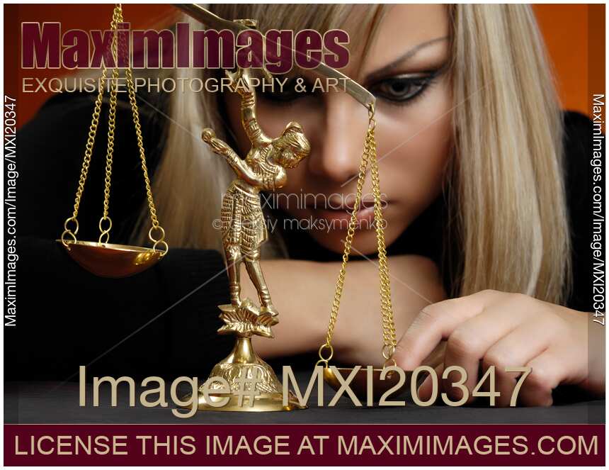 Woman with Justice Scales Law Concept