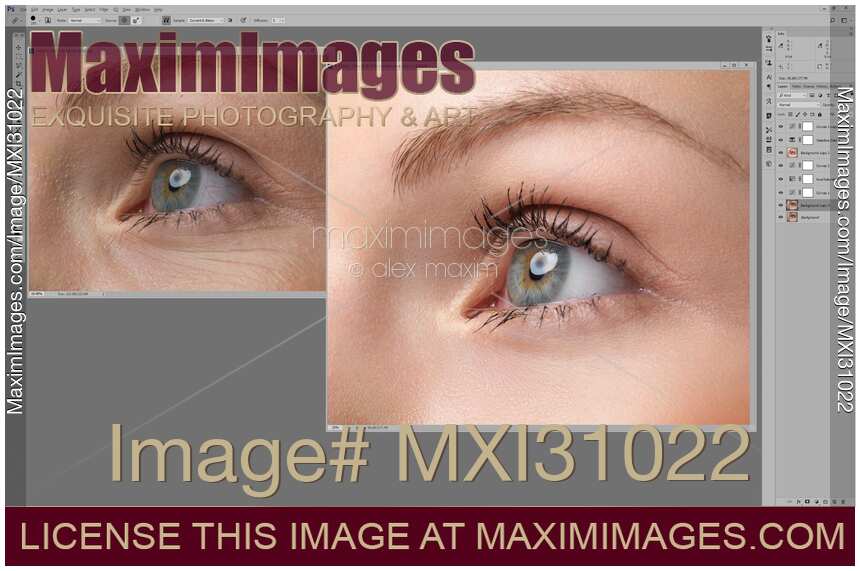 Womans eye photo retouched in Photoshop