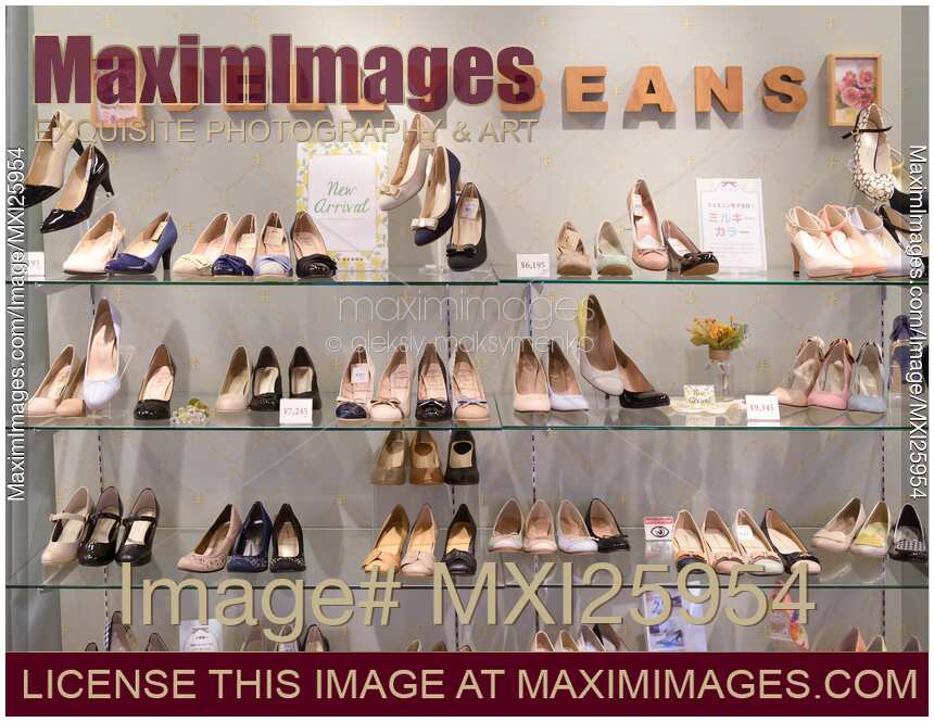Women shoes on store display