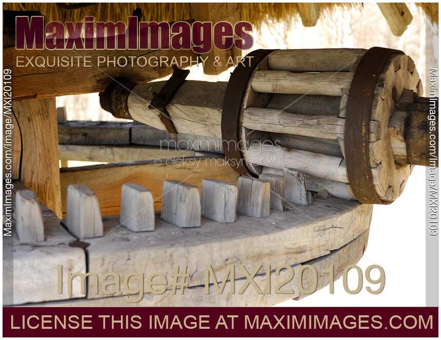 Wooden gears of old water pump