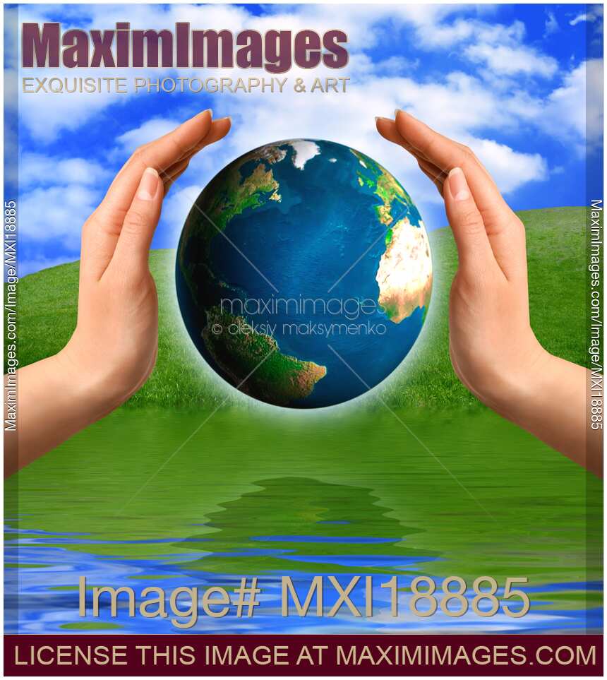 World in hands Environmental concept