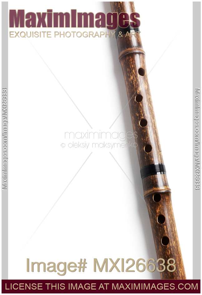 Stock photo Xiao Chinese bamboo flute air holes MaximImages Image