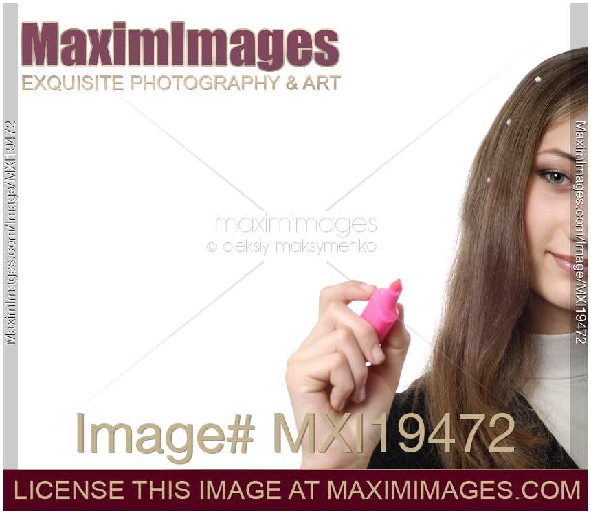 Young Businesswoman Drawing with a Highlighter