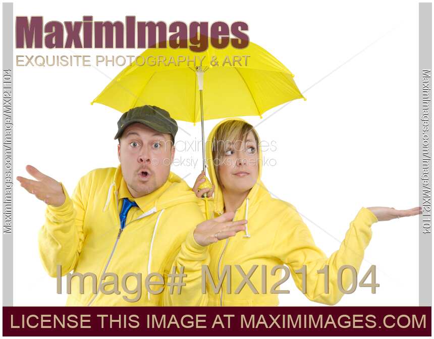 Young Couple Under Umbrella