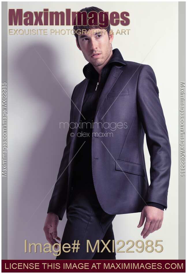 Young Man Wearing Black Blazer