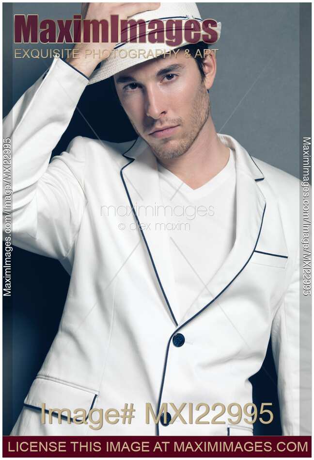 Young Man Wearing White Blazer