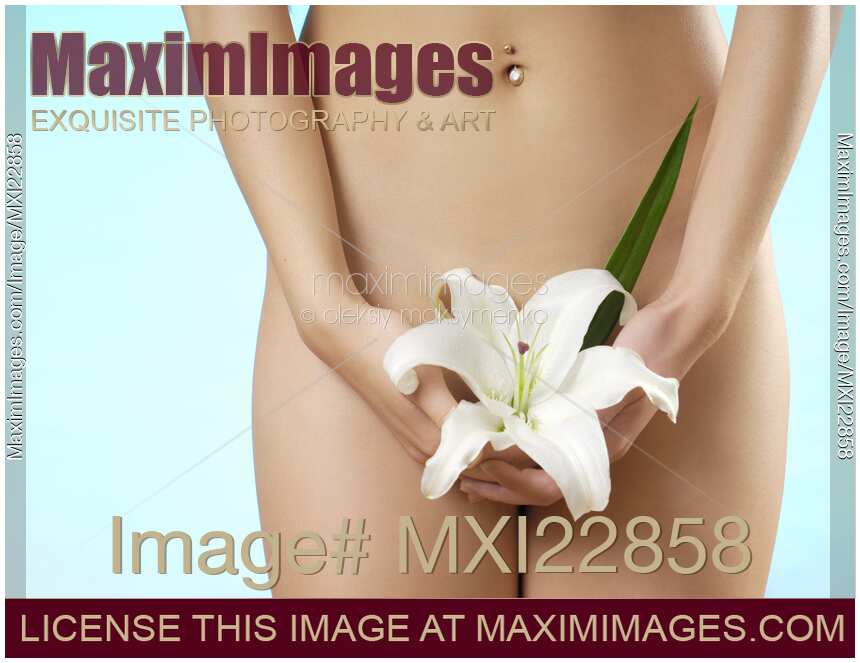 Young Naked Woman with a Lily