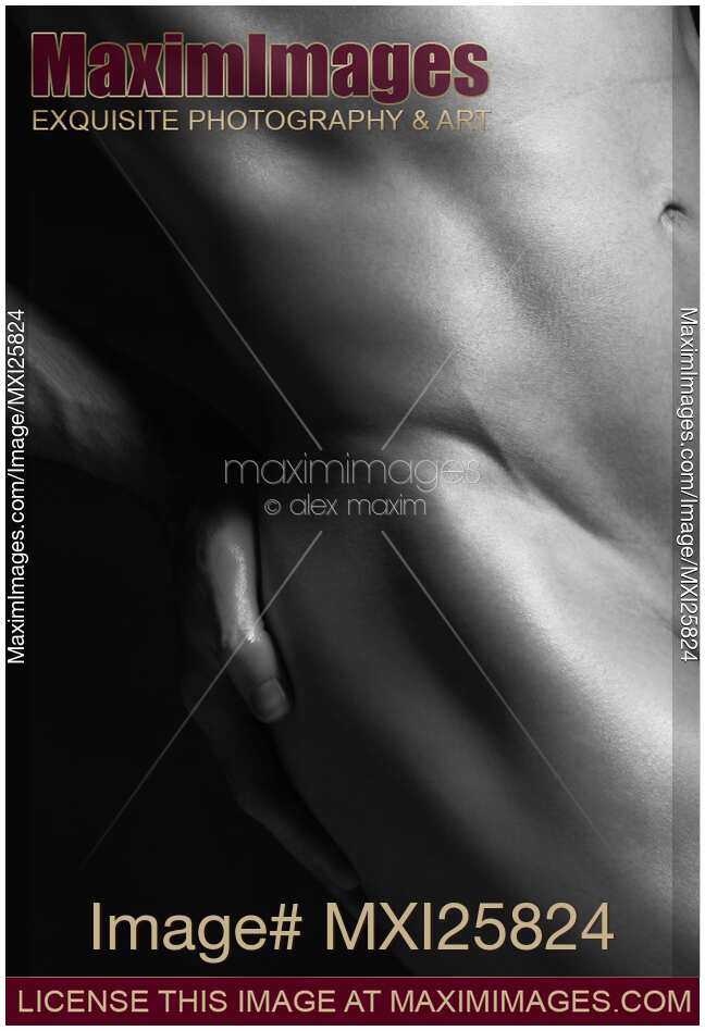 Young nude man slim fit body parts