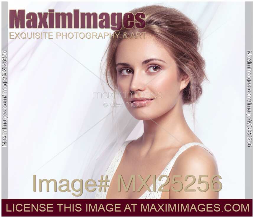 Young pretty woman closeup face portrait