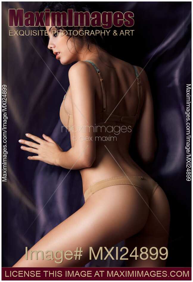 Young sexy woman back wearing lingerie