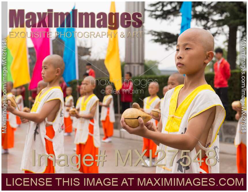 Young Shaolin Kung Fu students in DengFeng China