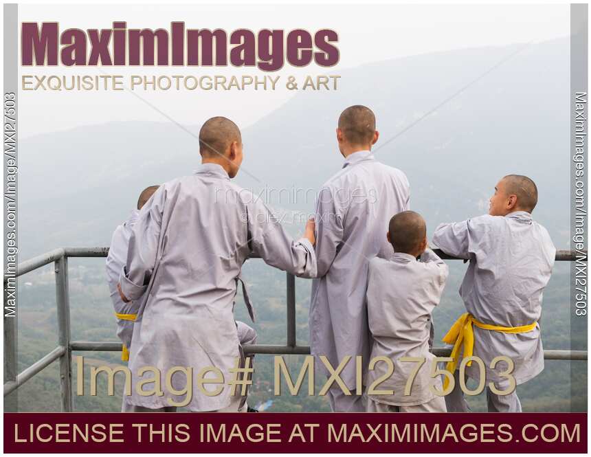 Young Shaolin monks at mount Song in China