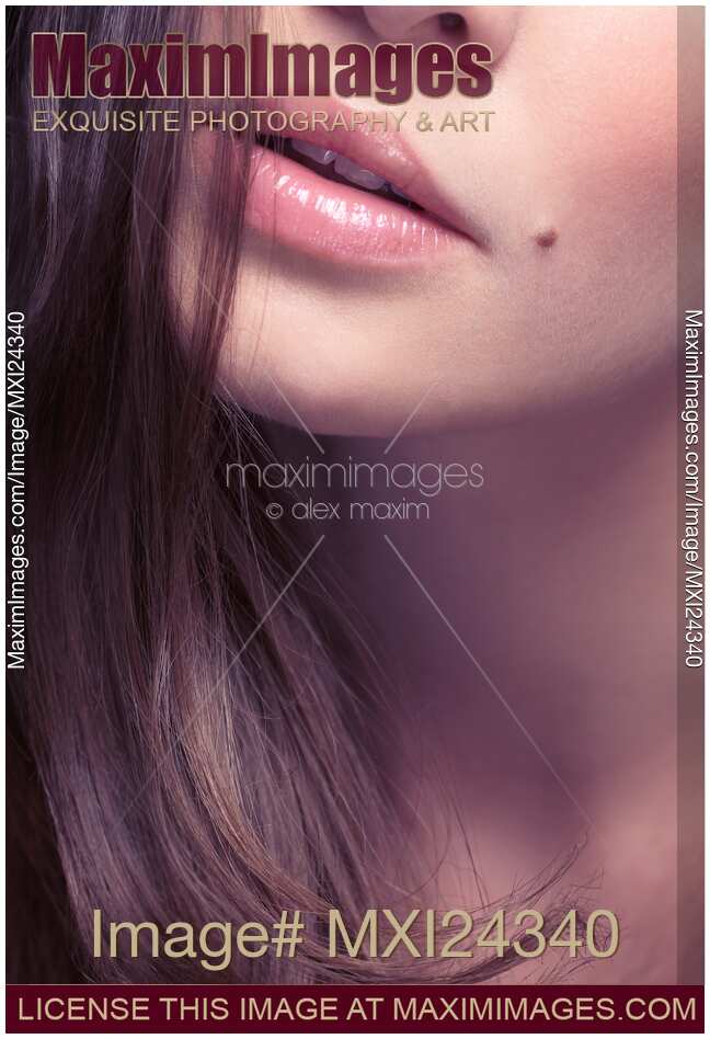 Young woman closeup of lips
