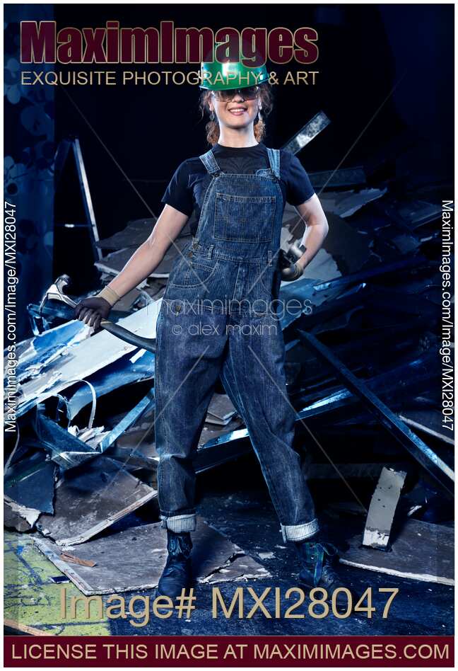 Young woman construction worker
