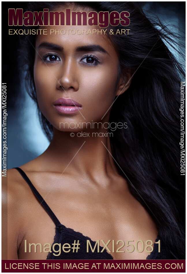 Young woman face expressive beauty portrait