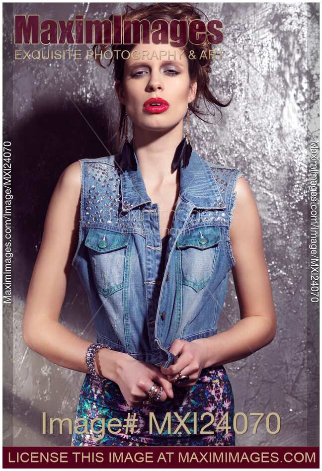 Stock photo: Young woman grunge fashion portrait | MaximImages