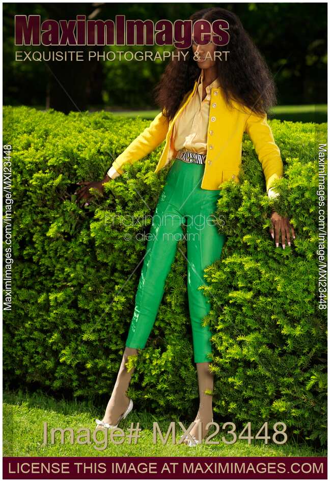 Young Woman in Fancy Bright Clothes