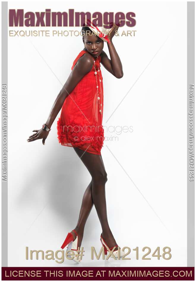 Young Woman in Red Dress