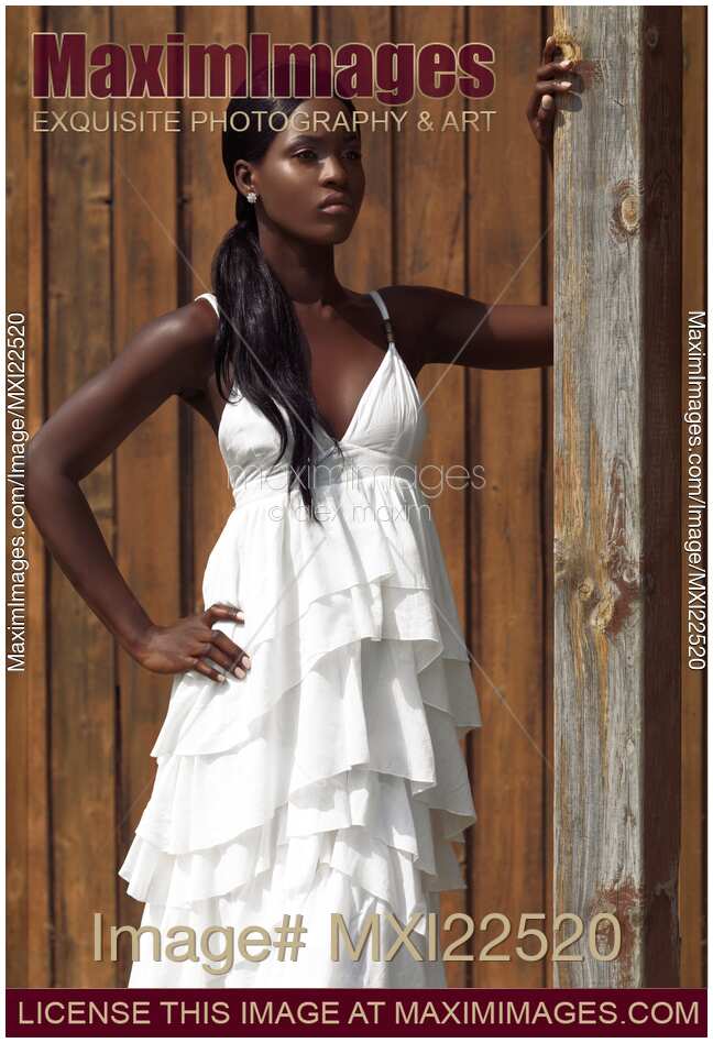 Young Woman in White Dress