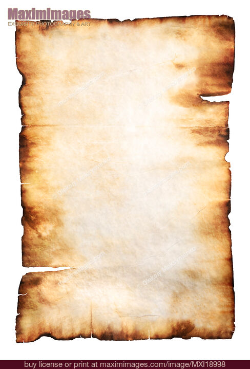 Stock photo of Rustic Parchment Paper Background With Burnt Edges Buy commercial use license at MaximImages