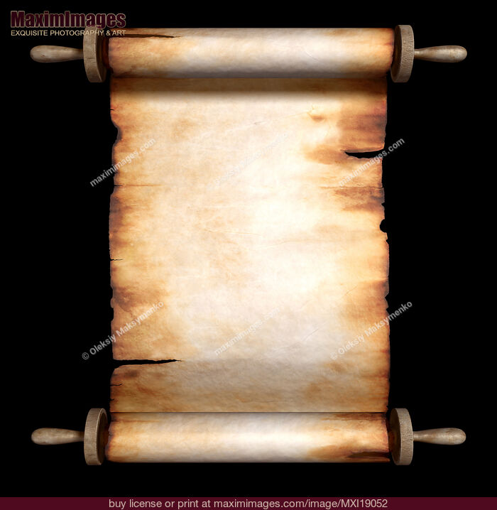 Stock image of Unfolded Parchment Scroll Background Buy commercial use license at MaximImages