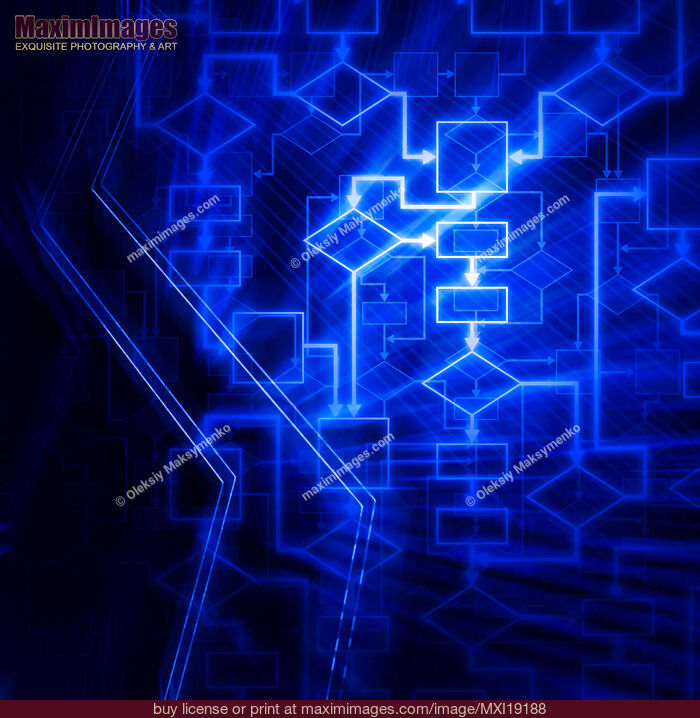 Stock image of Flowchart algorithm diagram background Buy commercial use license at MaximImages
