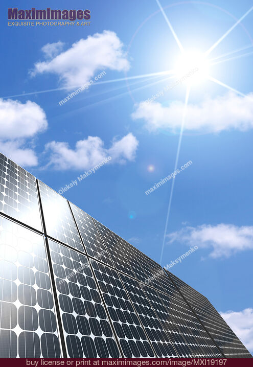 Stock image of Solar Panel under the sun Buy commercial use license at MaximImages